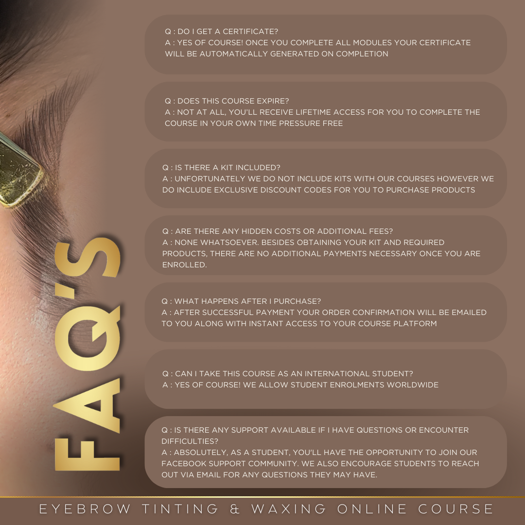 Celeb Brow (Tinting & Waxing) Online Course