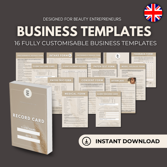 Beauty Business Customisable Templates- English