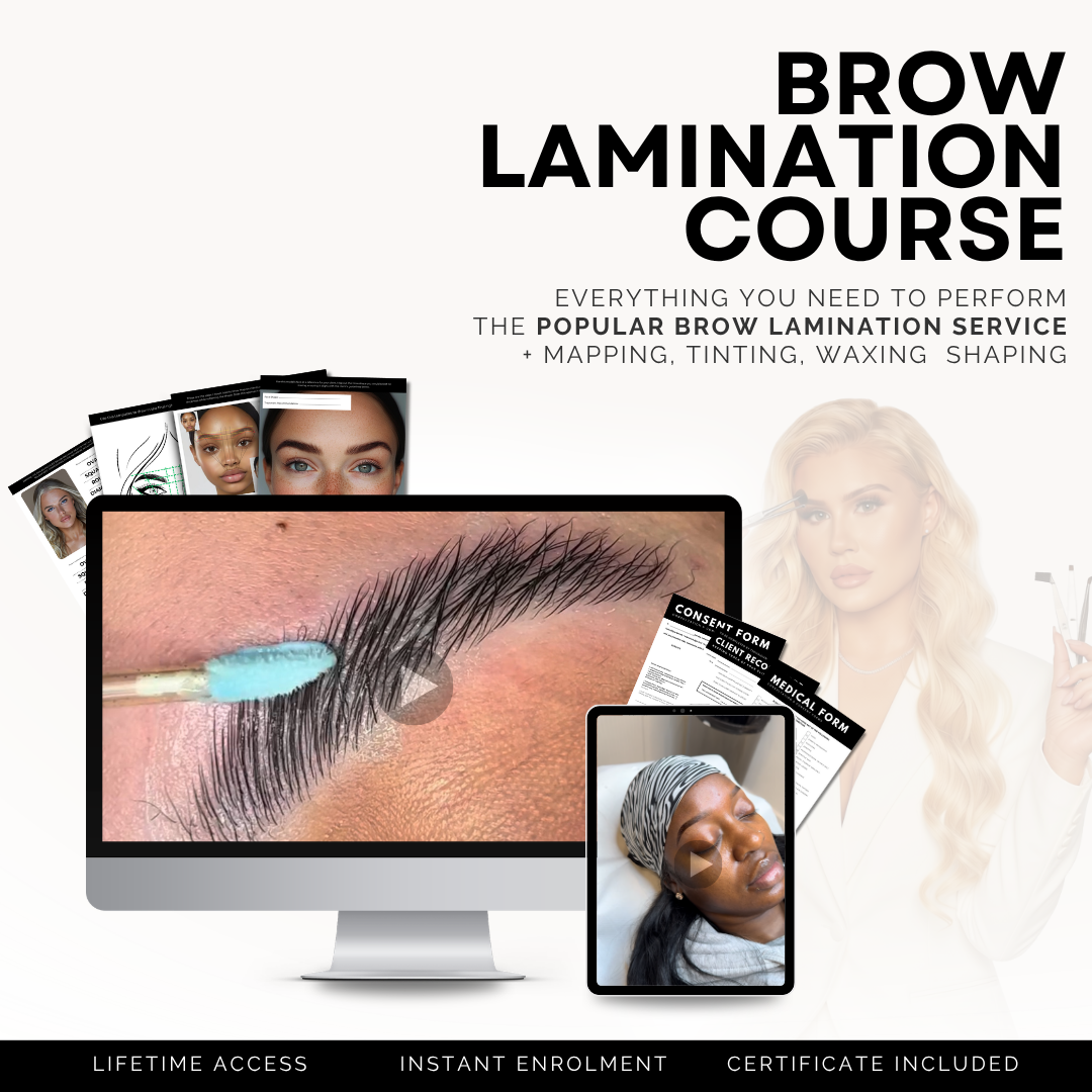 Brow Lamination, Hybrid Dye, Mapping & Waxing Online Course