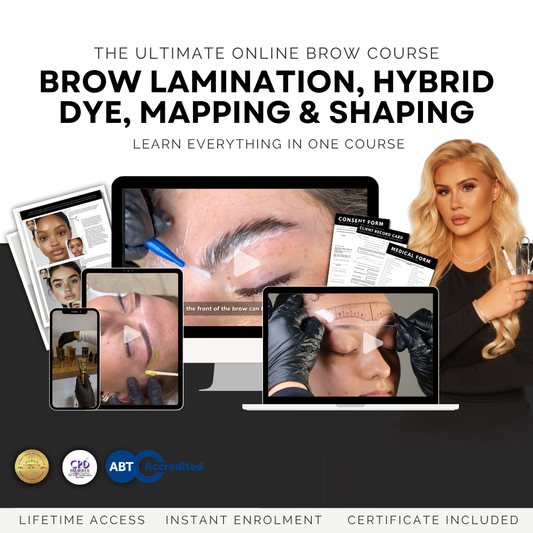 Brow Lamination, Hybrid Dye, Mapping & Waxing Online Course