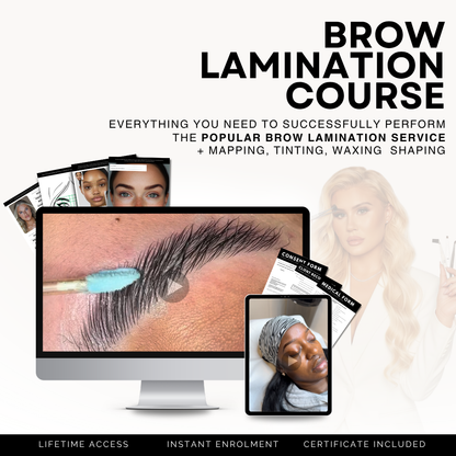 Brow Lamination, Hybrid Dye, Mapping & Waxing Online Course