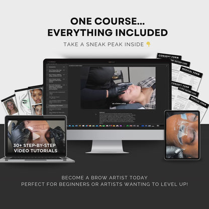 Brow Lamination, Hybrid Dye, Mapping & Waxing Online Course